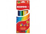 Карандаши цветные 12цв 3-гран, точилка Kores 93312.01