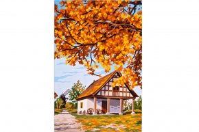 Канва с рисунком Осень за городом 6169 30х40 см