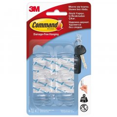 Крючок Command прозр. д/ключей 225г., 6 шт./8 прозр.пол