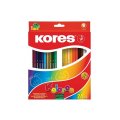 Карандаши цветные 24цв 6-гран, точилка Kores 96324.01