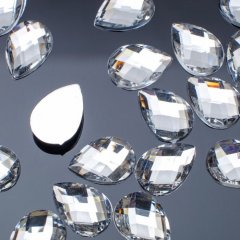 Стразы плоские капля, 10*14мм, (набор 20шт), цвет белый   3931444