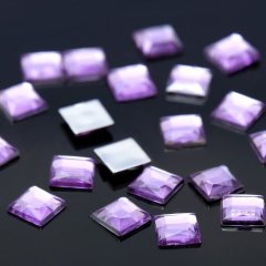 Стразы плоские квадрат, 8*8мм, (набор 20шт), цвет сиреневый   3931520