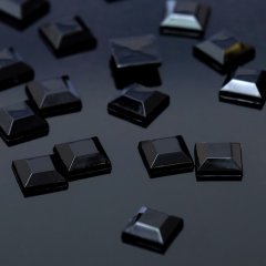 Стразы плоские квадрат, 8*8мм, (набор 20шт), цвет черный   3931530