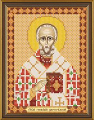 БИС 5214 Св. Геннадий Канва с рисунком для вышивания бисером 13 см х 17 см