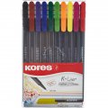 Линер Kores 0, 4мм набор из 10цв./уп.