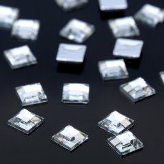 Стразы плоские квадрат, 8*8мм, (набор 20шт), цвет белый   3931523